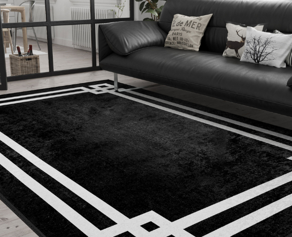 Black Rugs I Machine Washable I Free Shipping I Rugette