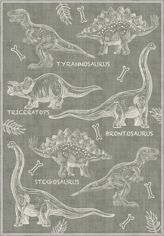 Daxon Green Dinosaur Rug