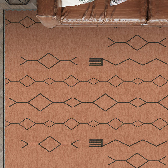 Terracotta rug for living room