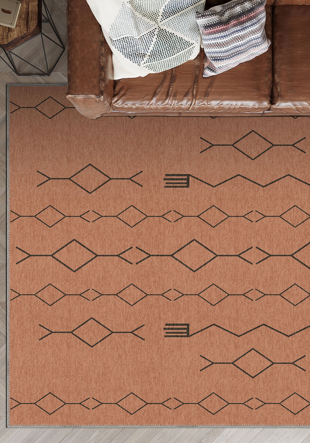 Terracotta rug for living room