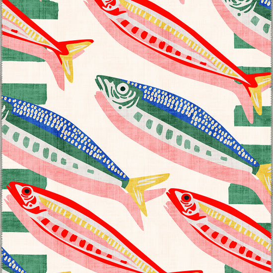 Contemporary fish rug for living room.