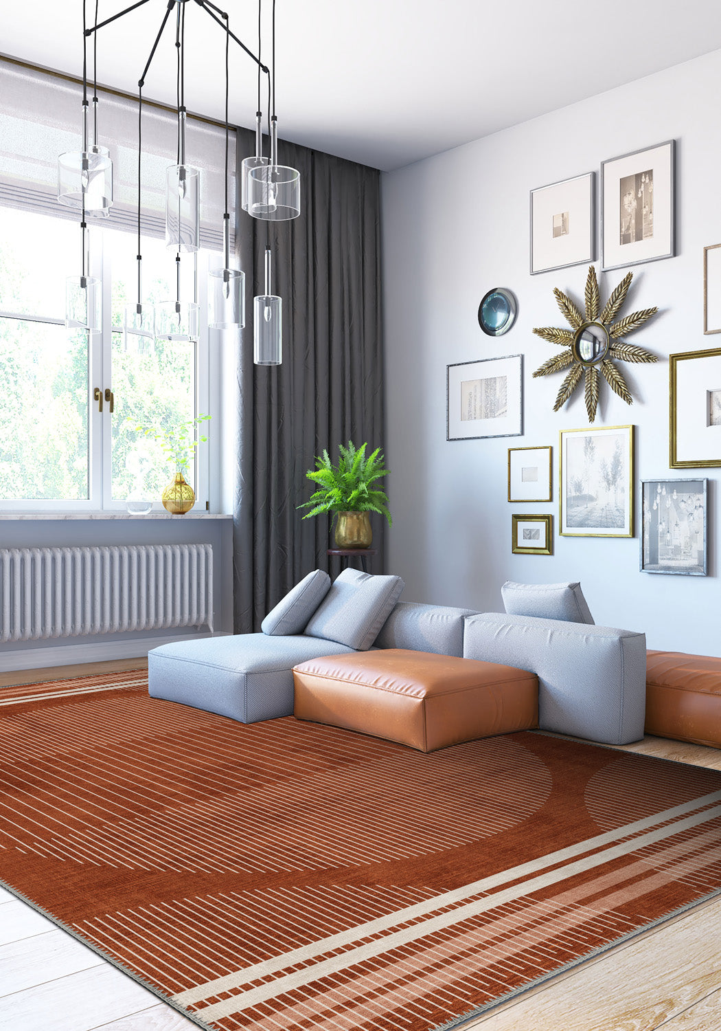 Modern rug for living room.