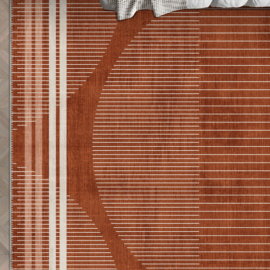 Terracotta rug for living room.