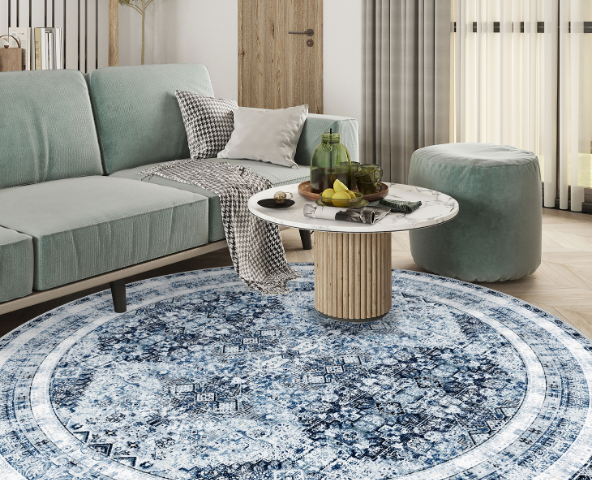 260x260 round rugs are ideal for grand spaces, adding a soft, elegant touch