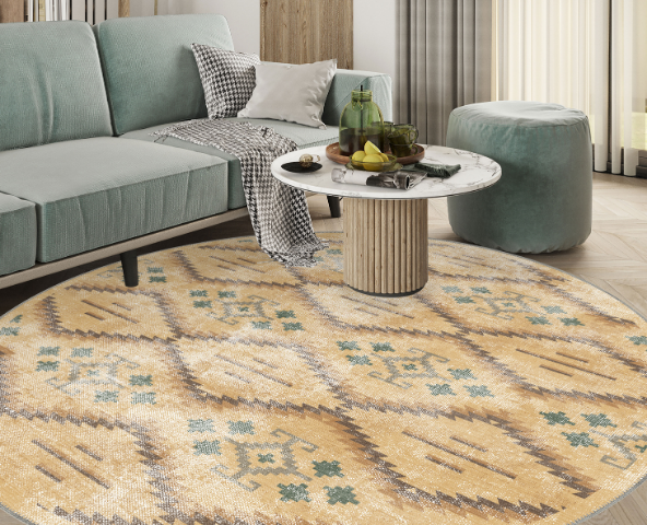 300x300 round rugs bring bold style and softness to extra-large spaces.