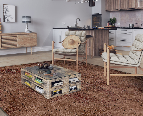 Terracotta rugs add earthy charm to any space.