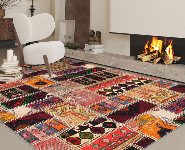 Moroccan rugs add charm with bold, distinctive patterns.