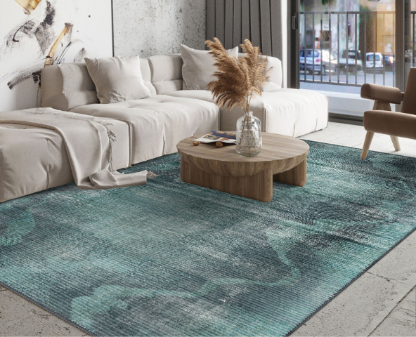 Teal rugs bring a refreshing pop of colour with a modern edge.