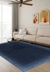 Madison Bordered Navy Blue Rug