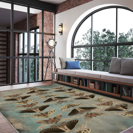 Moth Rug Design Celestia Brown Moth Rug | Rugette