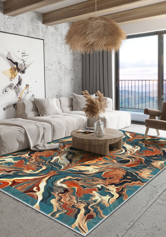 Brynn Orange Medallion Rug