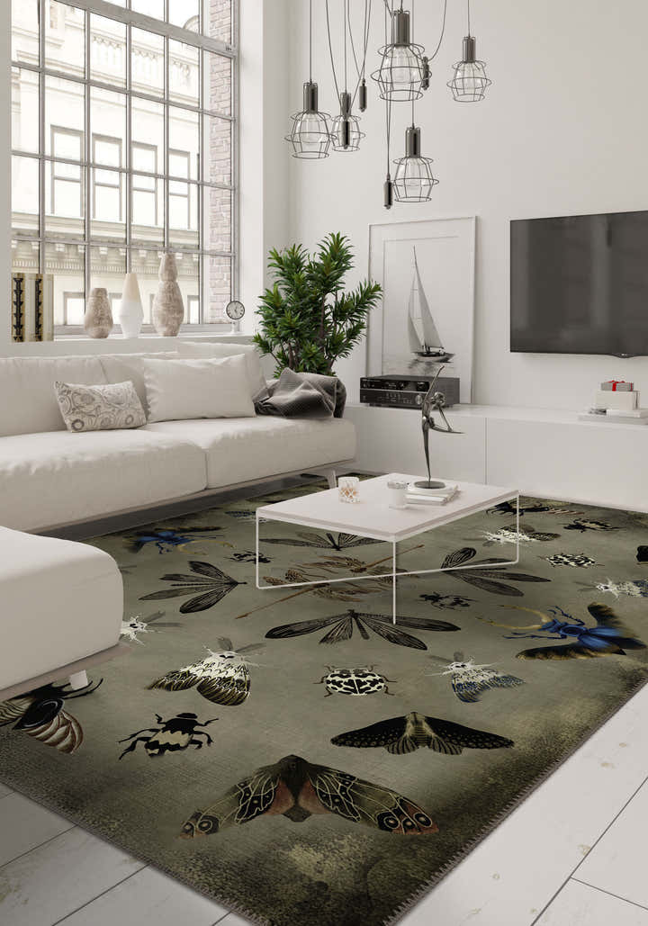 Chou Bugs Green Rug