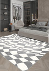 Mini Grey Checkered Rug