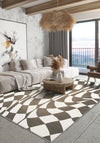 Mini Checkered Brown Rug