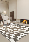 Mini Checkered Brown Rug