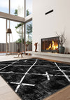 Margot Washable Black and White Rug