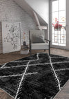 Freya Black Geometric Rug