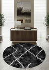 Freya Black Geometric Rug