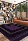 Mila Bordered Purple Washable Rug