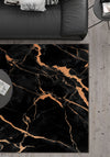 Julia Black Orange Marble Rug