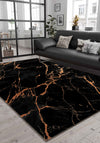 Julia Black Orange Marble Rug