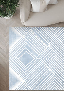 Bram Light Blue Art Deco Rug