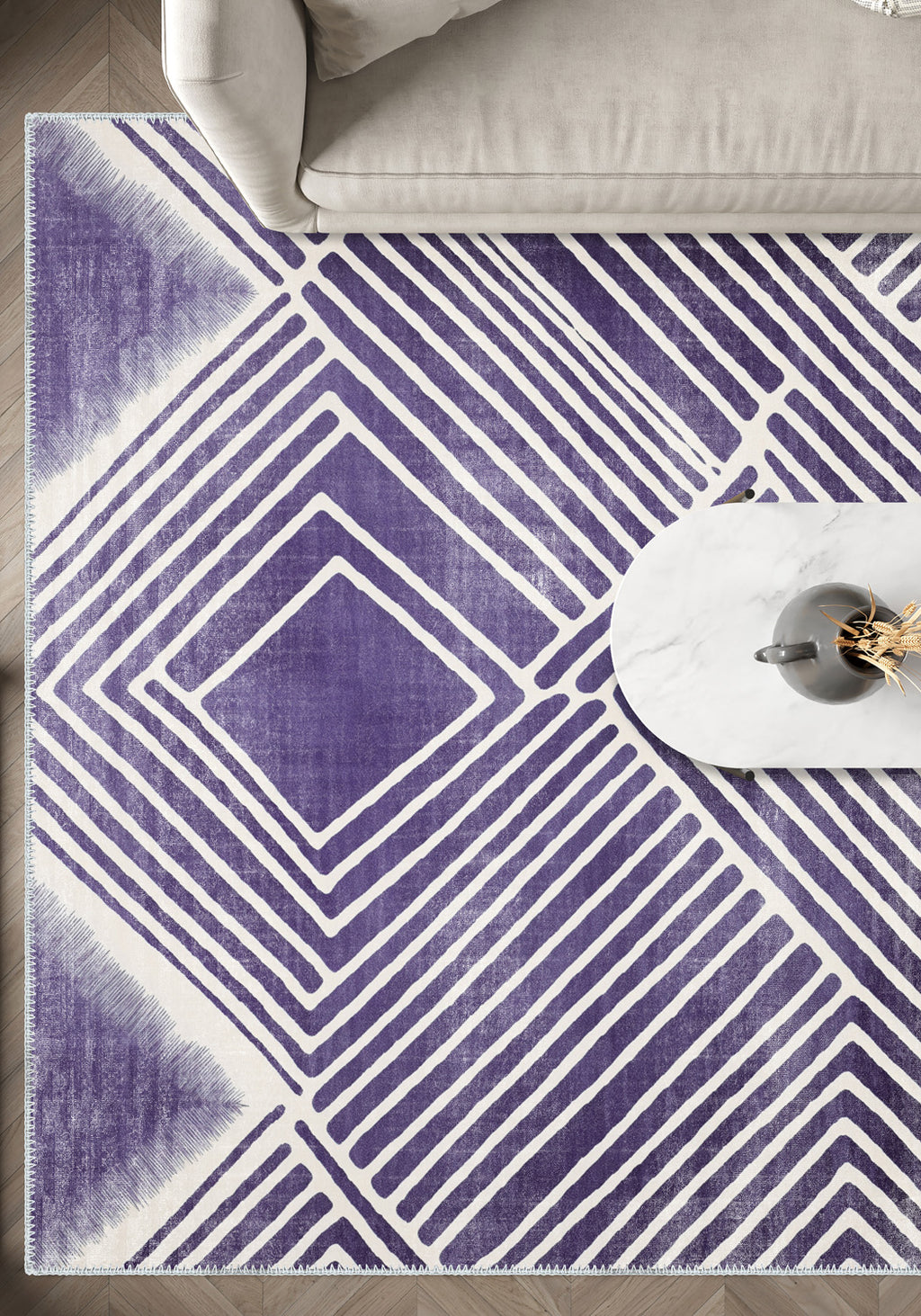 Bram Purple Modern Rug