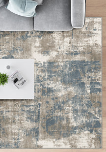 Azure Abstract Neutral Rug