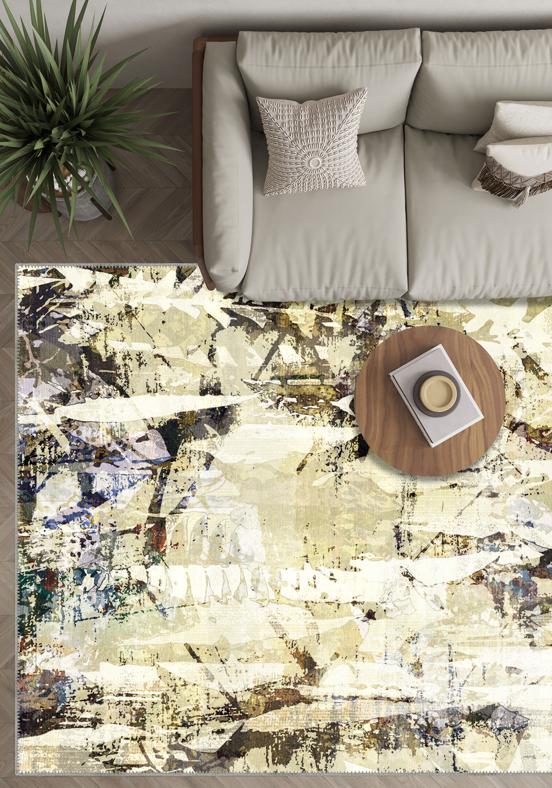 Cyrene Abstract Washable Rug