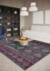 Andrew Burgundy Purple Vintage Washable Rug