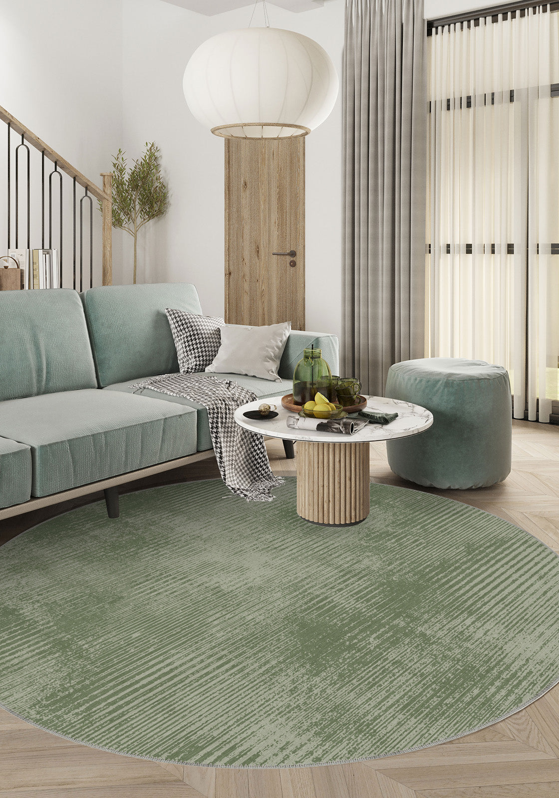 Oliver Modern Sage Green Rug