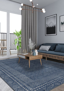 Calyra Navy Modern Rug