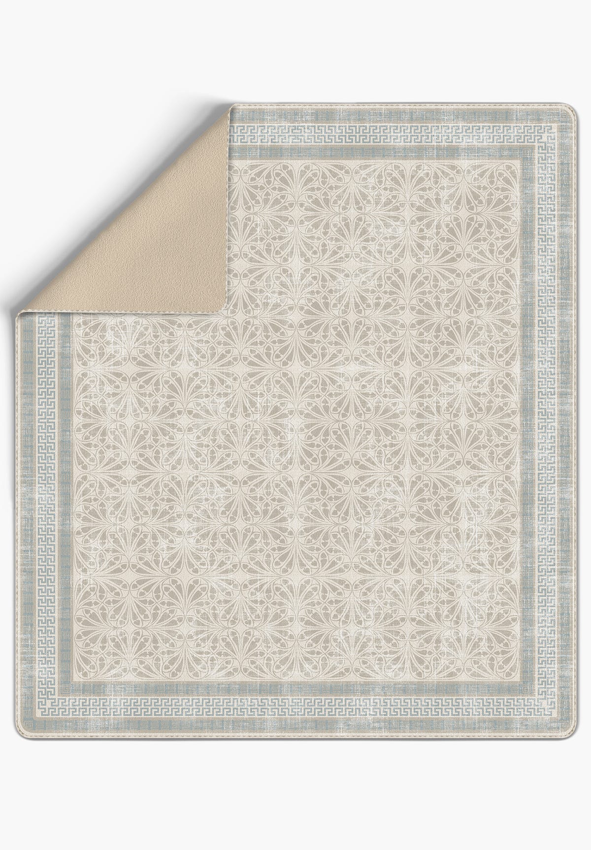 Alexis Blue Cream Throw Blanket