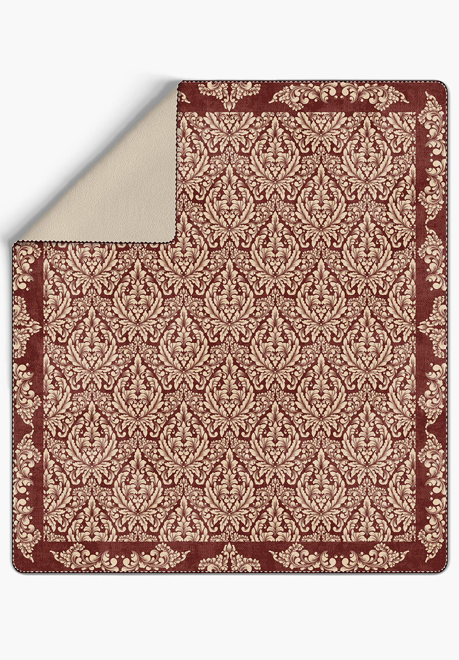 Odessa Terracotta Damask Blanket
