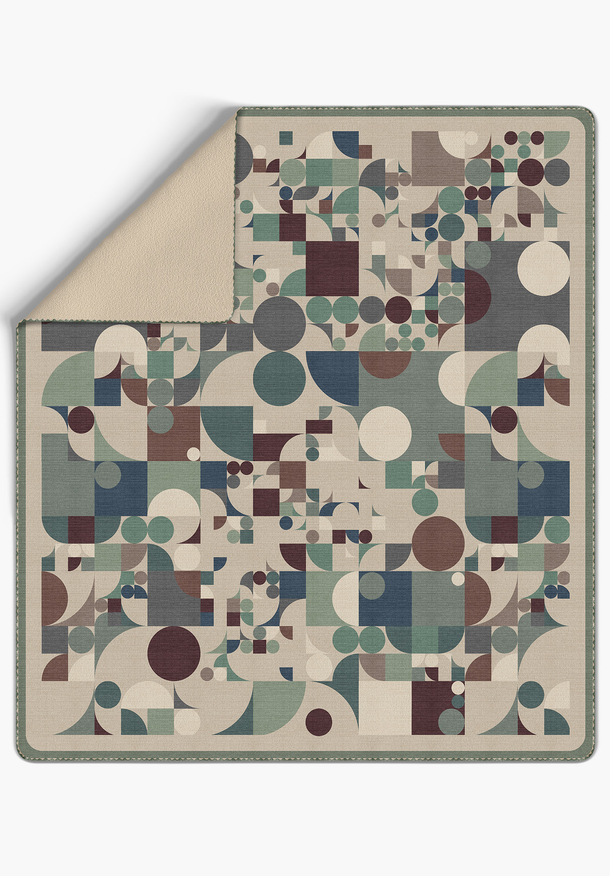 Leandro Green Beige Throw Blanket