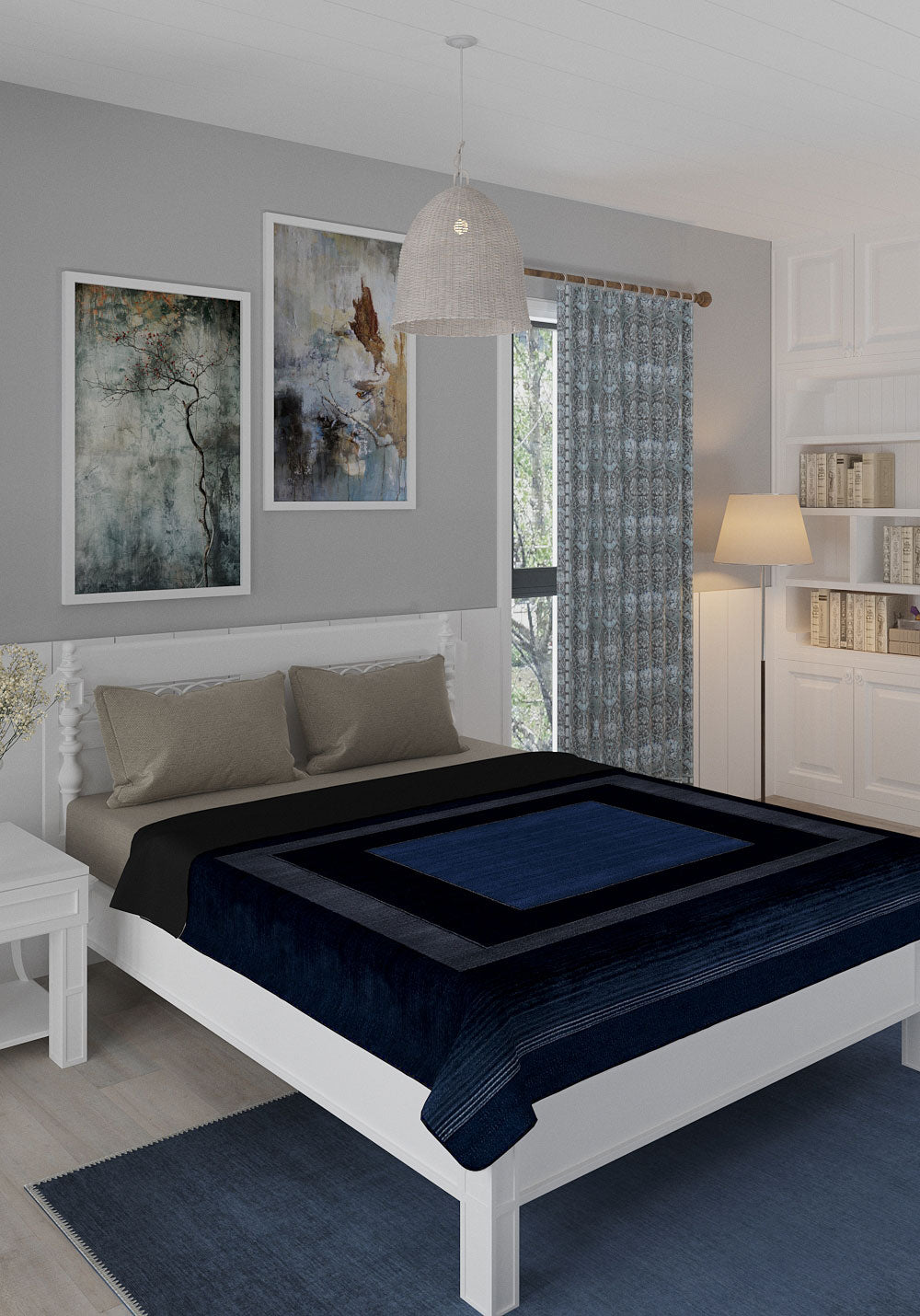 Mila Navy Soft Blanket