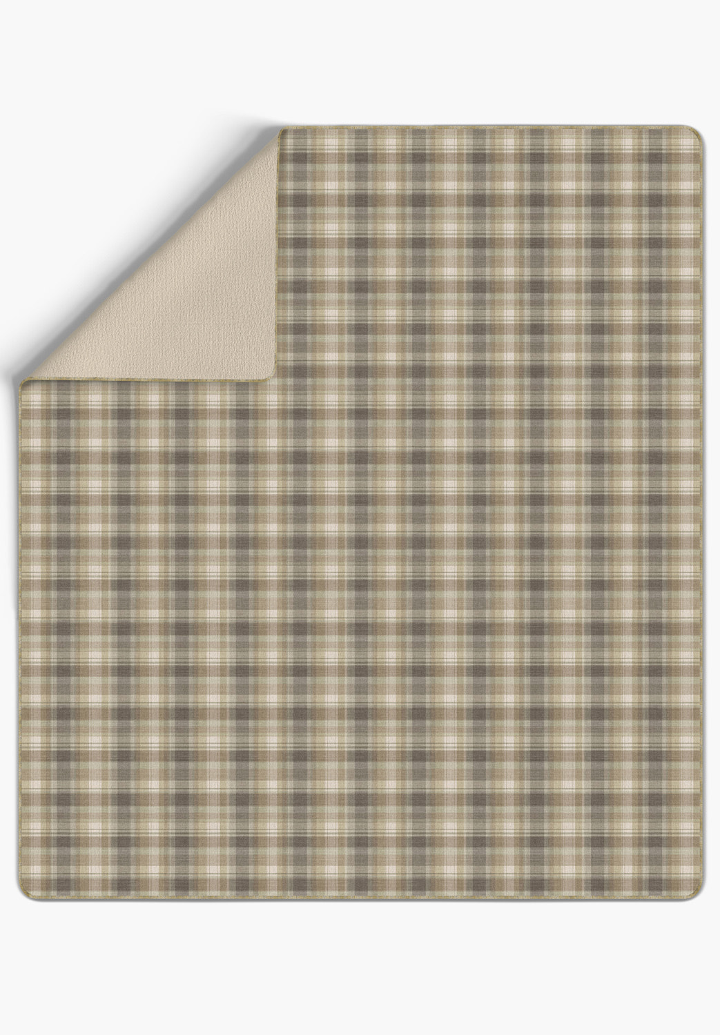 Odette Cream Beige Tartan Blanket