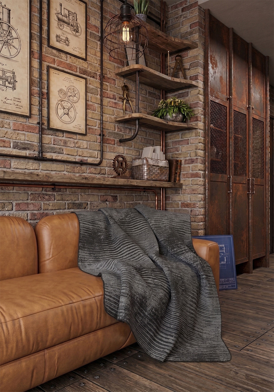 Oliver Charcoal Gray Blanket