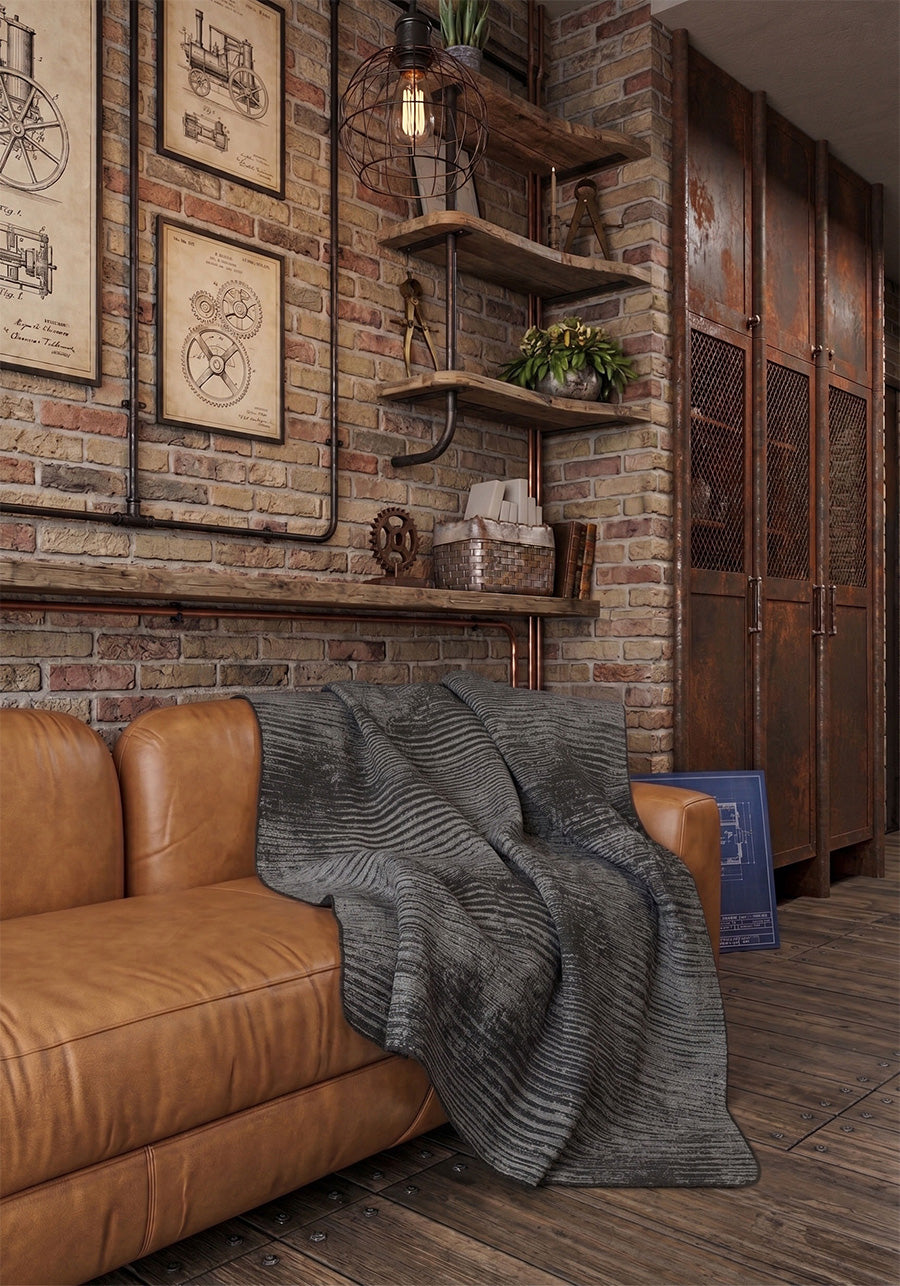 Oliver Charcoal Gray Blanket