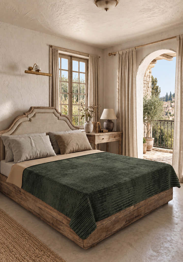 Oliver Dark Green Blanket