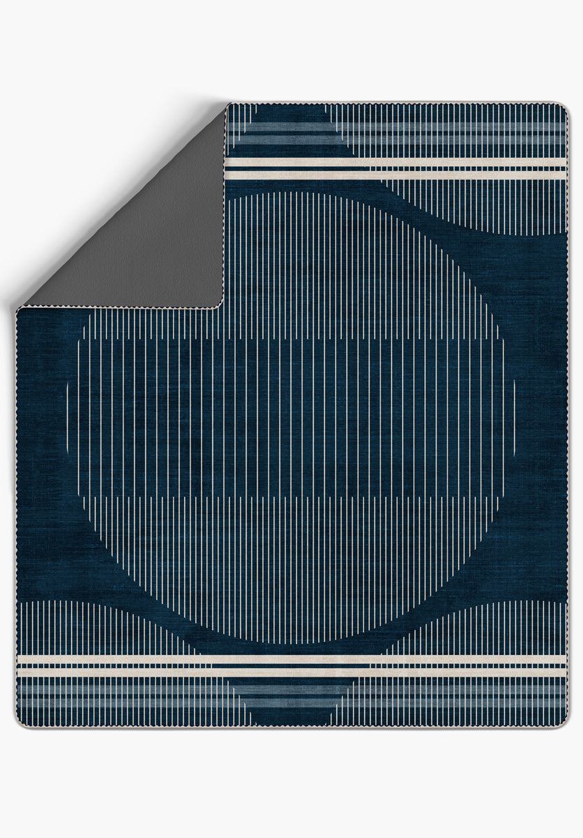 Nathan Geometric Navy Blanket