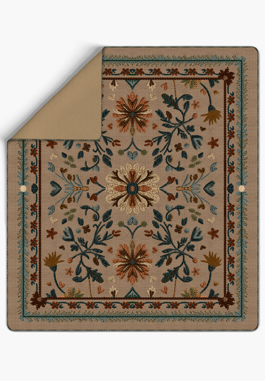 Maribel Brown Floral Blanket
