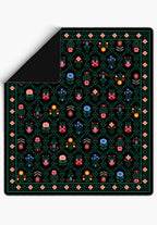 Leontine Black Floral Blanket