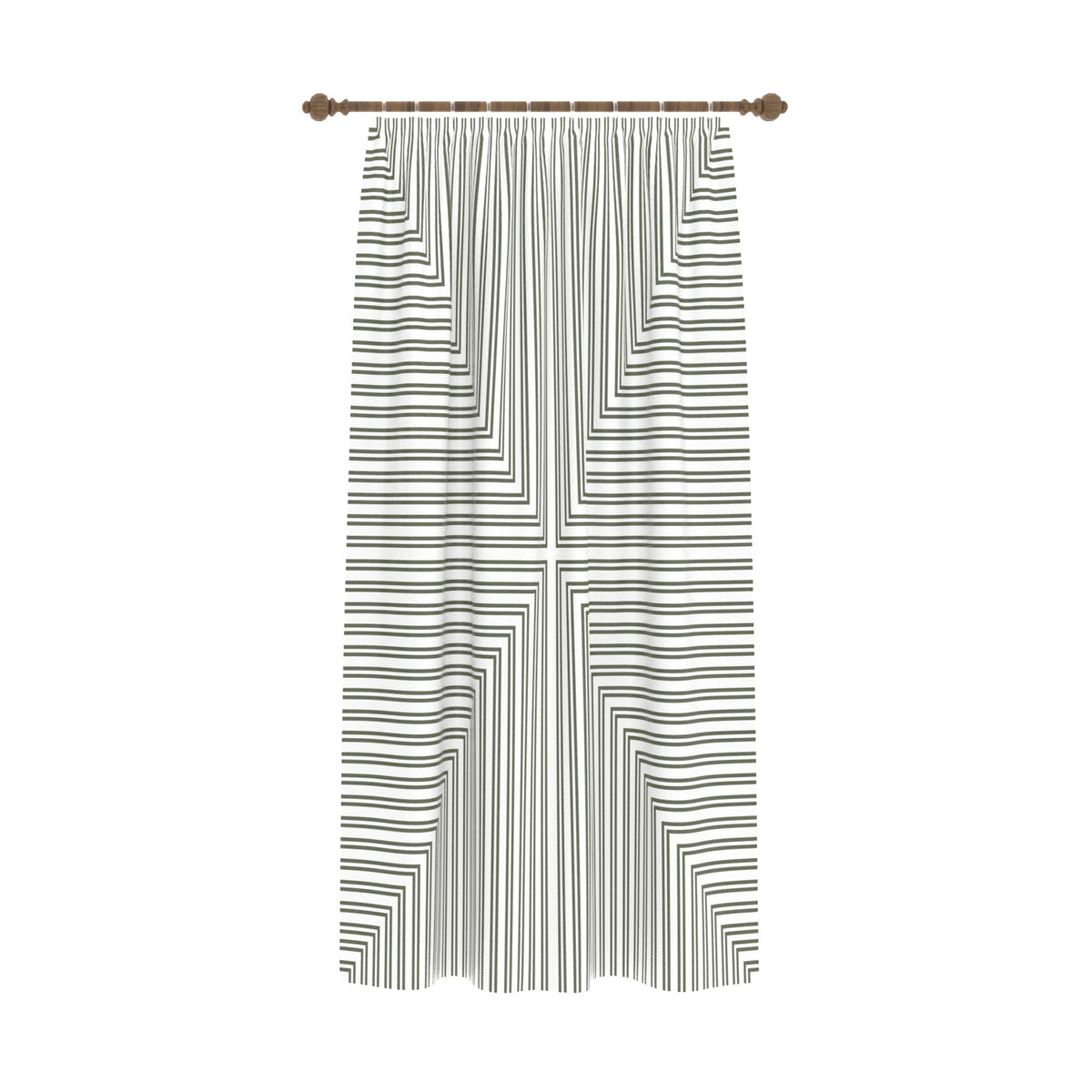 Kylie Green Striped Curtain