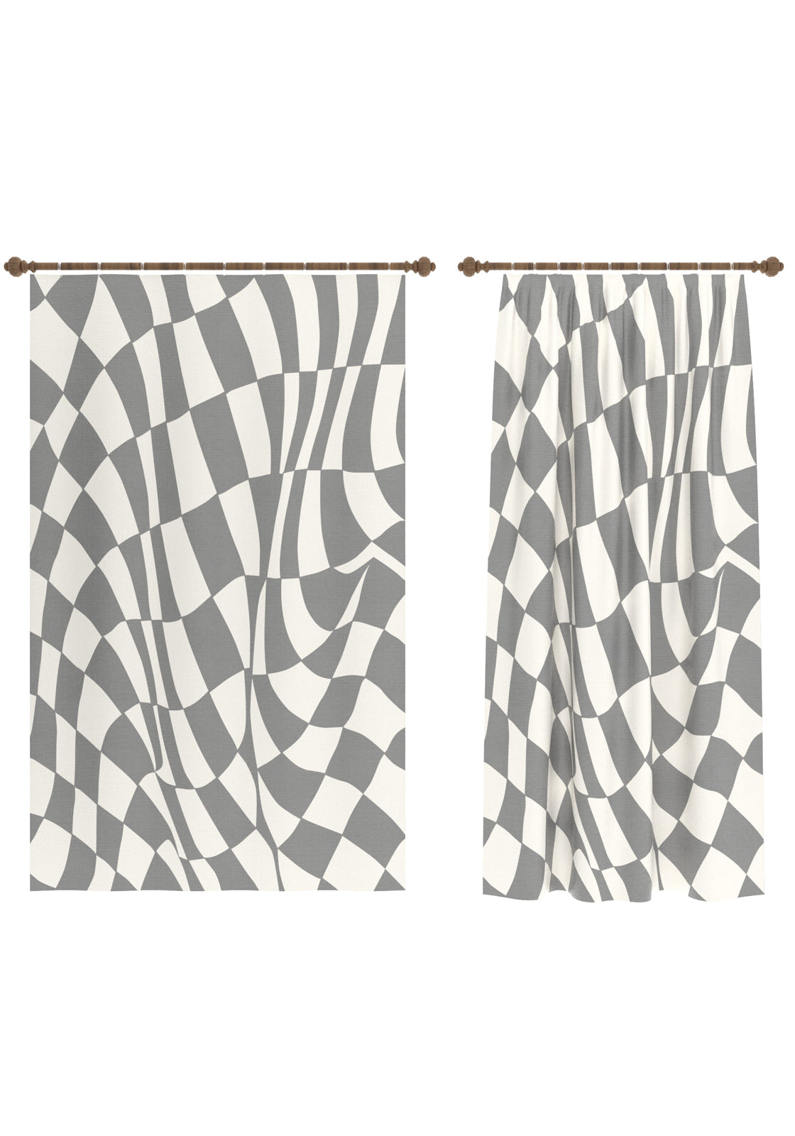 Mini Gray Geometric Curtain
