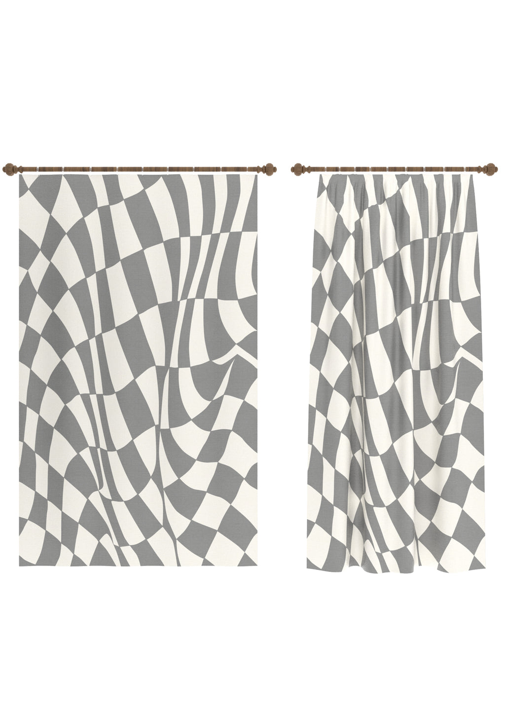 Mini Gray Geometric Curtain