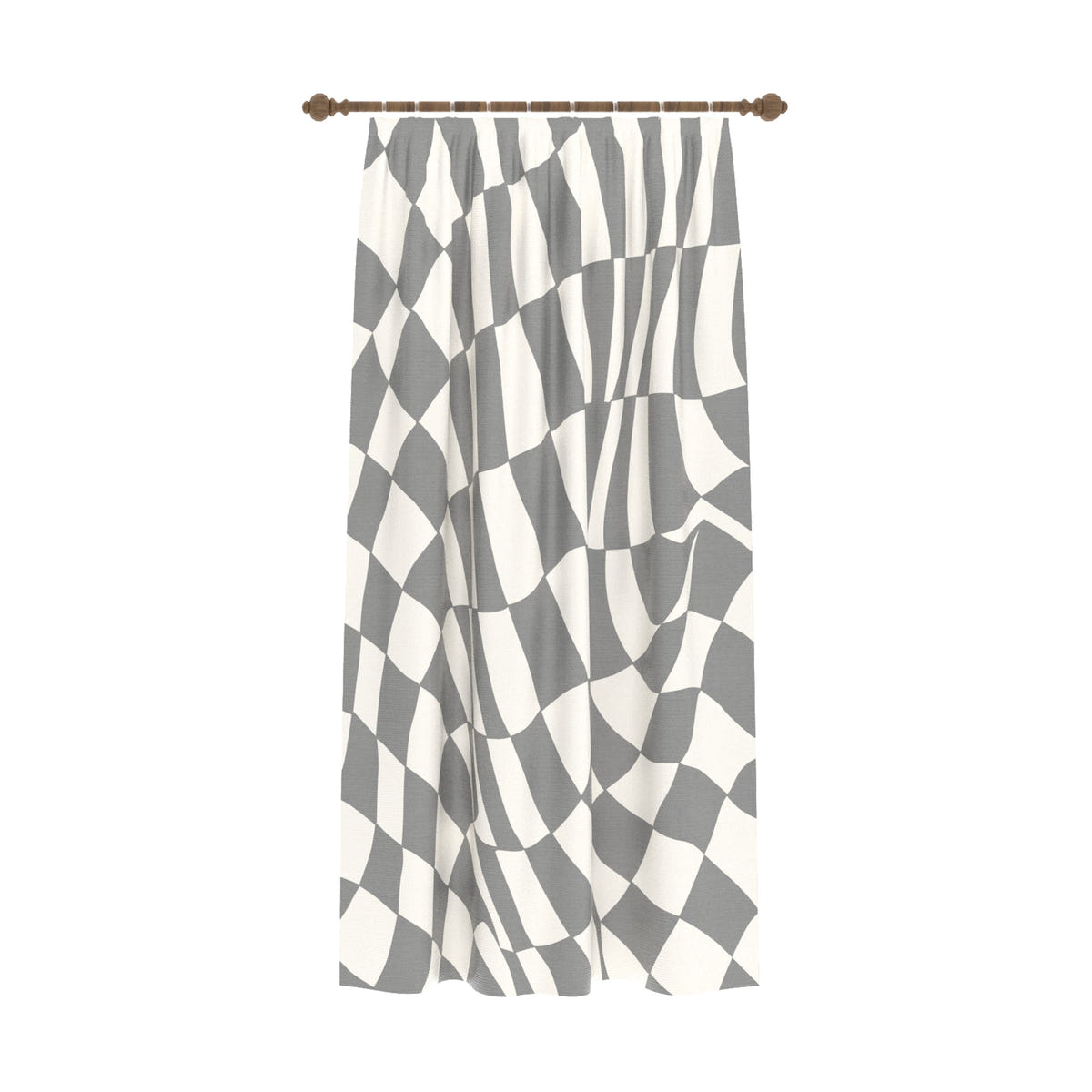 Mini Gray Geometric Curtain