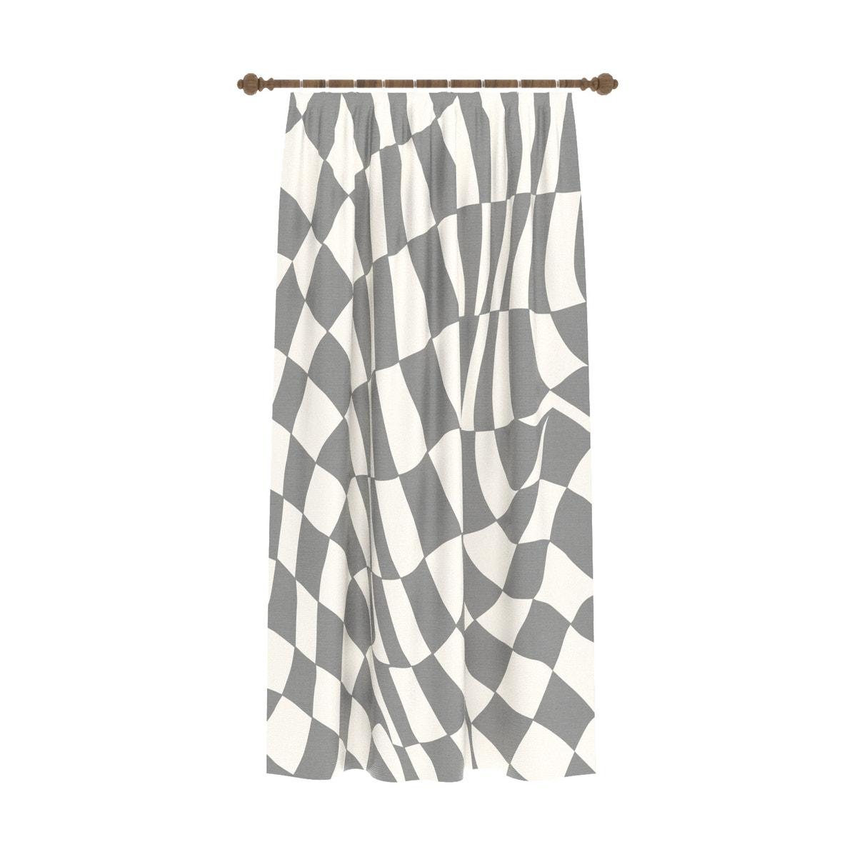 Mini Gray Geometric Curtain