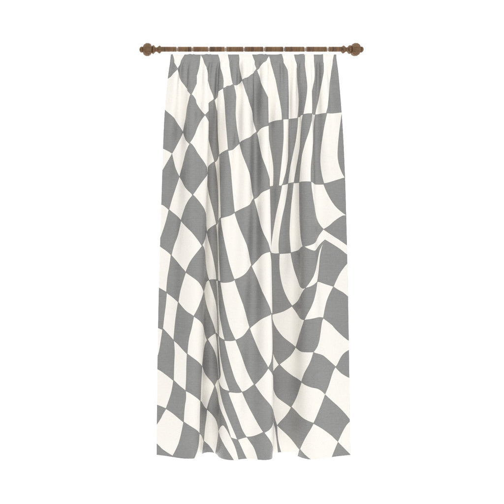 Mini Gray Geometric Curtain
