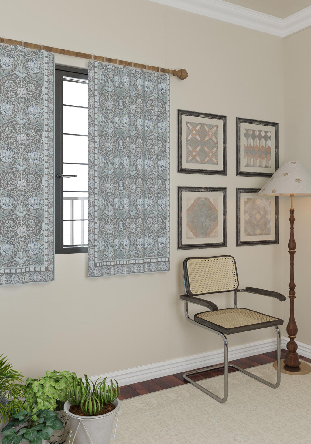 Zachary Blue Gray Curtain